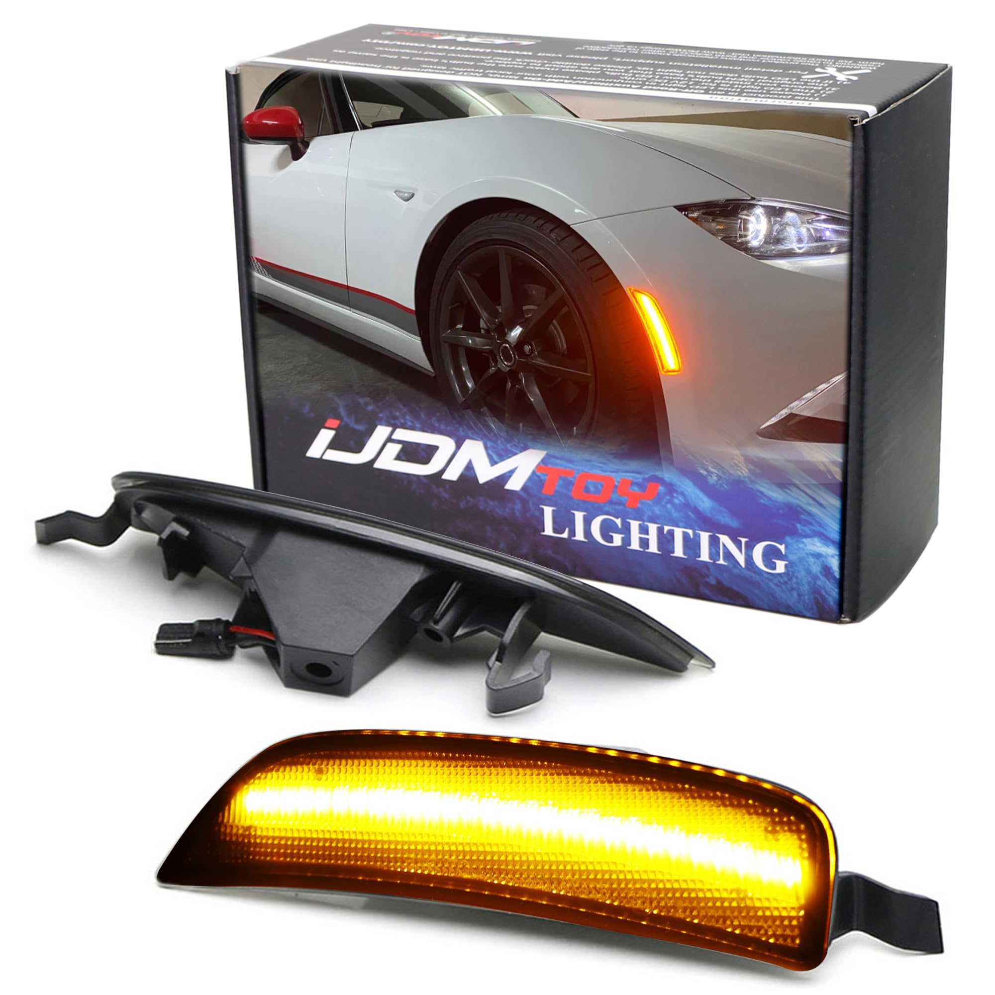 Amazon.com: iJDMTOY JDM Smoked Lens Amber Full LED Front Side